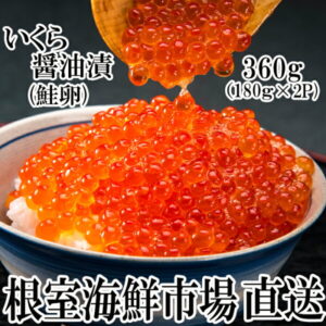 【ふるさと納税】根室海鮮市場<直送>いくら醤油漬け(鮭卵)180g×2P(計360g) A-28101