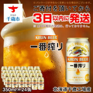【ふるさと納税】 キリン一番搾り生ビール<千歳工場産>350ml(24本)北海道ふるさと納税 ビール お酒 ケース ビールふるさと納税 北海道 ビール 千歳市 ふるさと納税 ギフト 内祝い お歳暮 酒 父の日 ビール ギフト ふるさと納税 美味しさに 訳あり