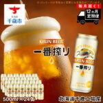【ふるさと納税】 【定期便12ヶ月連続】キリン一番搾り生ビール＜千歳工場産＞500ml(24本)北海道ふるさと納税 ビール お酒 ビールふるさと納税 北海道 ビール 千歳市 ふるさと納税 ギフト 内祝い お歳暮 酒 ビール ギフト ふるさと納税 美味しさに 訳あり