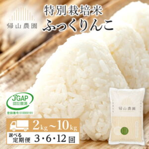 【ふるさと納税】【定期便・頒布会特集】お米 定期便 帰山農園　特別栽培米産地直送「ふっくりんこ」 選べる定期便 2kg〜10kg 《帰山農園》知内町 ふるさと納税 米 こめ 北海道産お米 北海道米 美味しいお米 北海道産米 道産米