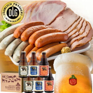 【ふるさと納税】日本一受賞ビール入り 岩手の地ビール ベアレン 3種類6本 ＆ ドイツDLG金賞 生ハム ソーセージ 5種類 冷蔵便でお届け