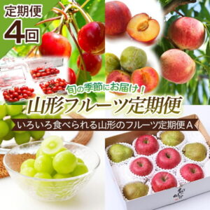 【ふるさと納税】FS21-045 【令和4年産先行予約】【定期便4回】いろいろ食べられる山形のフルーツ定期便A