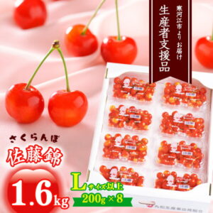 【ふるさと納税】《農家支援》さくらんぼ 「佐藤錦」 合計1.6kg Lサイズ以上（200g×8パック）《ご自宅用》【2022年6月中旬頃～下旬頃発送予定】 ／ お取り寄せ ご当地 特産 フルーツ 果物 果実 くだもの お裾分け 東北 2022年産 令和4年 山形県産