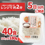 【ふるさと納税】すぐ 発送 パックご飯 180g×40個 こしひかり ｜ 年内発送 国産 ライスパック パックライス パックごはん 保存食 備蓄 新生活 境町産コシヒカリ使用《沖縄・離島発送不可》5日以内 発送時期が選べる