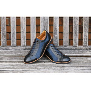 【ふるさと納税】倭イズム 牛革×デニム紳士靴 YA3310 ブラック 【ファッション・靴・シューズ】