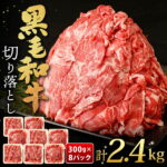 【ふるさと納税】九州産 黒毛和牛 切り落とし 合計2.4kg 300g×8パック 小分け 国産牛 お肉 牛肉 切落し 冷凍 送料無料