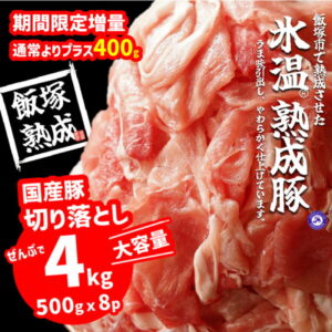【ふるさと納税】【A-622-4】【飯塚熟成豚】国産豚切落し4.0kg（500gx8p） ふるさと納税 肉 熟成