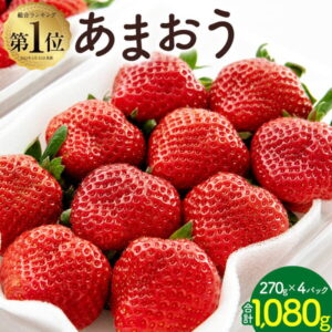 【ふるさと納税】数量限定 福岡県産 あまおう 合計1080g 270g×4パック いちご 苺 イチゴ フルーツ 果物 福岡県産 九州 国産 送料無料 【2月〜3月順次発送】