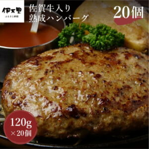 【ふるさと納税】佐賀牛入り熟成 ハンバーグ 約120g × 20個 J395