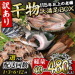 【ふるさと納税】＜お届け回数が選べる！＞定期便・訳あり・干物大満足BOX(1回総量40枚・全3回/隔月/総量120枚・全6回/隔月/総量240枚・全12回/毎月/総量480枚)セット 干物 丸干し 開き 魚 冷凍 詰め合わせ 鯵 あじ コンシェルジュ【AQ68・AQ85・AQ90・AQ91】【やまろ渡邉】
