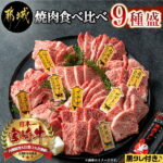 【ふるさと納税】【お届け月が選べる】都城産宮崎牛 焼肉食べ比べ9種盛 – 牛肩ロース/カルビ/マルシン/トモサンカク/ザブトン/ショートリブ/内モモ/サーロイン/イチボ 国産 宮崎牛 焼き肉・BBQ 各70g 送料無料 AE-3102【宮崎県都城市は令和2年度ふるさと納税日本一！】