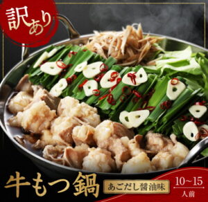 【ふるさと納税】【訳あり】国産牛もつ鍋（あごだし醤油味）10〜15人前《都農町加工品》